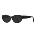 Occhiali da Sole Occhio di Gatto Y2K Donna Vintage Piccola Montatura Nera Protezione UV - montatura nera con lenti grigie