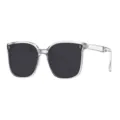 Transparente faltbare Sonnenbrille für Damen, stilvolle quadratische schwarze polarisierte Gläser. - Normale Linse / Durchscheinender grauer Rahmen Graues Glas