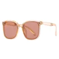 Transparente faltbare Sonnenbrille für Damen, leichte UV-Schutz Mode Brillen Variante. - Normale Linse / Champagnerfarbener Rahmen / Teebraune Gläser