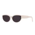 Occhiali da sole cat eye vintage da donna, piccola montatura Y2K tendenza protezione UV. - Montatura bianca lente grigie