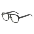 Black large frame anti blue light glasses fashionable thick rimmed optical eyewear frame - Black