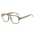 Korean style translucent khaki oversized square glasses frame for women and men anti blue light - Milk Coffee