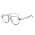 Transparent Large Frame Glasses Trendy Anti Blue Light Optical Eyewear Frame For Daily Wear - Transparent Grey