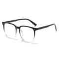 Korean style black gradient square anti blue light glasses frame for women daily fashion - Gradient Black Frame Blue Light Blocking
