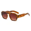Retro Schildpatt flache Oberseite geometrische Sonnenbrille Damen UV Schutz Brille. - Schildpatt Rahmen