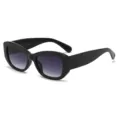 Black thick frame sunglasses women fashion cat eye gradient lens UV400 stylish sun glasses - Black Frame Gradient Grey Lens