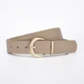 Modieuze bruine lederen riem met gouden klinknagels, stijlvolle brede tailleband dames. - Nieten Riem (1411) / Standaard Pakket / Khaki
