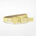 Kids yellow star leather belt, cute candy color snake pattern waist accessory for girls. - Yellow