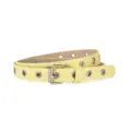 Cintura in pelle PU gialla con occhielli metallici e fibbia argentata per bambini - 86cm x 1.8cm / Giallo