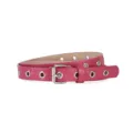 Cintura per bambini in pelle PU stile punk rosa con occhielli metallici e fibbia. - 86cm x 1.8cm / Rosso rosa
