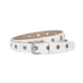 Cintura per bambini bianca con occhielli in ecopelle PU, stile punk alla moda per jeans casual. - 86cm x 1.8cm / Bianco