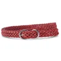 Roter geflochtener Ledergürtel für Damen, stilvoller Taillengürtel mit Metallschnalle für Jeans. - Gesamtlänge 108cm / Rot