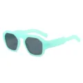 Minzgrüne Polygon Sonnenbrille Bonbonfarbene Retro Sonnenbrille für Damen UV-Schutz - Grüner Rahmen Graue Gläser