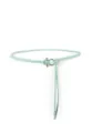 Mintgrüner dünner Ledergürtel, minimalistischer Metall T-Steg Ring Taillenzubehör für Kleider. - Hellgrün / 120cm Lang