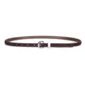 Brauner Kunst-Wildleder-Duenner guertel fuer Damen, elegante silberne Metallschnalle. - 106x1.4cm / Kaffeebraun