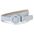 Cintura glitter argento bambini cintura scintillante con fibbia a fiore carina casual - Blu con paillettes