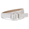 Cintura sottile e glitterata per bambini con fibbia a fiore, accessorio chic e trendy - Stella cadente bianca