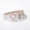 Ceinture scintillante pour enfants avec boucle cœur mignonne, idéale pour un look quotidien. - Fleur Rose