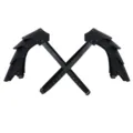Medieval black leather shoulder pauldrons cosplay armor adjustable cross straps set for men - Black