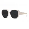 Oversized thick frame sunglasses for women and men, UV protection polarized driving eyewear - Off-White Frame Gray Lenses (Regular Lenses)