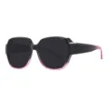 Oversized polarized sunglasses for women men, UV protection driving shades, fit-over eyewear. - Gradient Pink Frame Gray Lenses (Regular Lenses)