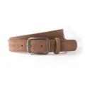 Brauner Damen Wildlederimitat Gürtel mit Retro Metall Schnalle, eleganter Taillenaccessoire. - Karamellbraun