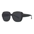 Stylish oversized polarized sunglasses for men and women, UV protection driving eyewear. - Glossy Black Gray Lenses (Regular Lenses)