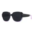 Fit over polarized sunglasses for women and men, UV protection driving sunglasses main view - Gradient Purple Frame Gray Lenses (Regular Lenses)