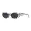 Gafas de sol ojo de gato gris claro para mujer tendencia protección UV lentes negras - Montura gris translúcida Lente gris