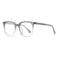 Clear grey gradient square frame glasses, anti-blue light optical frame for women and men. - Gradient Gray Frame Anti-Blue Light