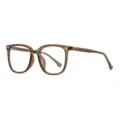 Stylish brown square TR90 anti-blue light eyeglass frame with chic metal rivet decor. - Dark Tea Frame Anti-blue Light