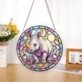 Decorazione Sospesa Finestra Acrilico Vetro Colorato Rinoceronte Puzzle Regalo Ideale - Ornamento del Puzzle del Rinoceronte