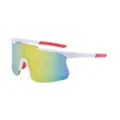 Occhiali da sole per ciclismo sportivo con montatura bianca e lenti riflettenti colorate. - Montatura Bianco Rosso Lente Gialla