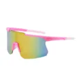 Occhiali da sole ciclismo montatura rosa variante lenti riflettenti colorate sport. - Montatura Rosso Rosa Lenti Specchiate Rosse