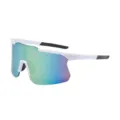 Occhiali da sole da ciclismo sportivi antivento esterno bicicletta protezione UV occhiali - Montatura Nero Bianco Lente Blu
