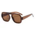 Elegante braune Damen und Herren Sonnenbrille mit dickem Rahmen und flachem UV-Schutz. - Tee Rahmen Tee Gläser