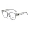 Clear grey cat eye glasses frame with charming black heart temple decor for women daily wear. - Anti blue light / Transparent Gray