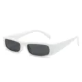 Gafas de sol rectangulares estrechas para mujer, montura blanca y lentes negras de moda. - Montura Blanca Lente Gris