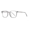 Montatura per occhiali quadrata TR90 grigia trasparente anti luce blu per viso tondo. - Grigio Trasparente Anti-luce Blu