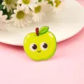 Süße Cartoon Acryl grüner Apfel Brosche DIY Tasche Kleidung Hängend Zubehör Geschenk. - Grüner Apfel Stil (A1445)