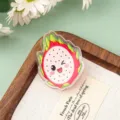 Süßer Cartoon-Drachenfrucht Acryl PP-Clip, vielseitiger Snack-Verschlussclip und Notizhalter. - Drachenfruchtform (P290)