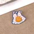 Cute cartoon mid-autumn festival brooch rabbit mooncake badge schoolbag decoration - 8 Festival Style (A1415)