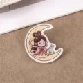Cute Mid-Autumn Festival Cartoon Acrylic Brooch Moon Girl Badge Backpack Pin Gift - 12 Festival Style (A1419)