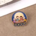 Cute Mid Autumn Festival cartoon enamel pin badge family reunion brooch for backpack bag decor - 15 Festival Style (A1422)