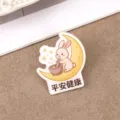 Cute mid-autumn rabbit acrylic brooch badge bag pendant gift decoration accessories - 17 Festival Style (A1424)