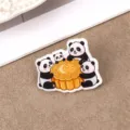 Cute cartoon panda mooncake acrylic brooch, lovely backpack badge pin for kids gift. - 18 Festival Style (A1425)