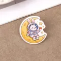 Cute cartoon space rabbit acrylic brooch pin for kids schoolbag backpack clothing decoration - 19 Festival Style (A1426)