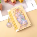 Joli carnet à anneaux en acrylique avec pendentif pour étudiants, agenda de journal mignon. - Style Petite Fille Jaune (B482) / 60 Feuilles (Taille A7)