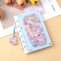 Carnet de notes à anneaux mignon avec couverture shaker en acrylique et charmant pendentif. - Style Petite Fille Bleu (B483) / 60 Feuilles (Taille A7)