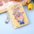 A7 acrylic shaker loose leaf notebook cute cartoon boy journal diary with charm pendant stationery. - Cartoon Boy A7 Style (B477)